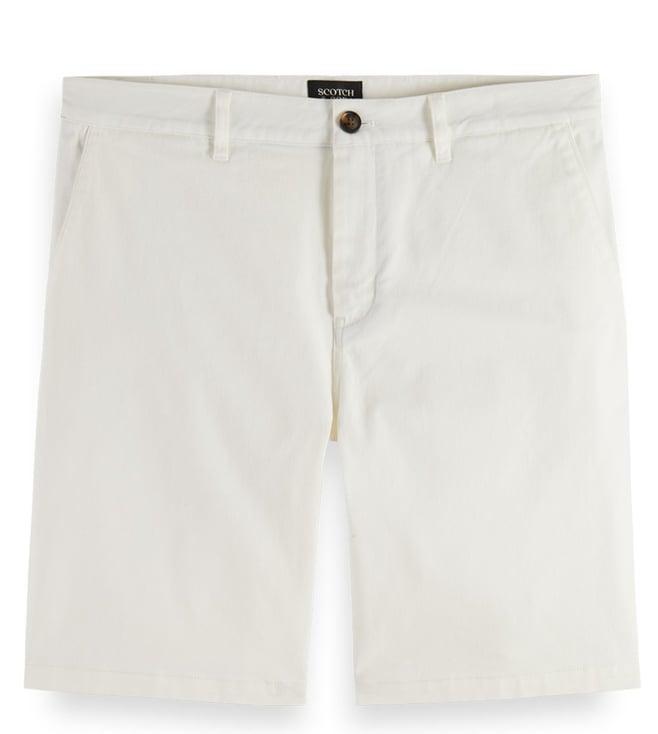 scotch & soda off white core - stuart - cotton-blend twill shorts