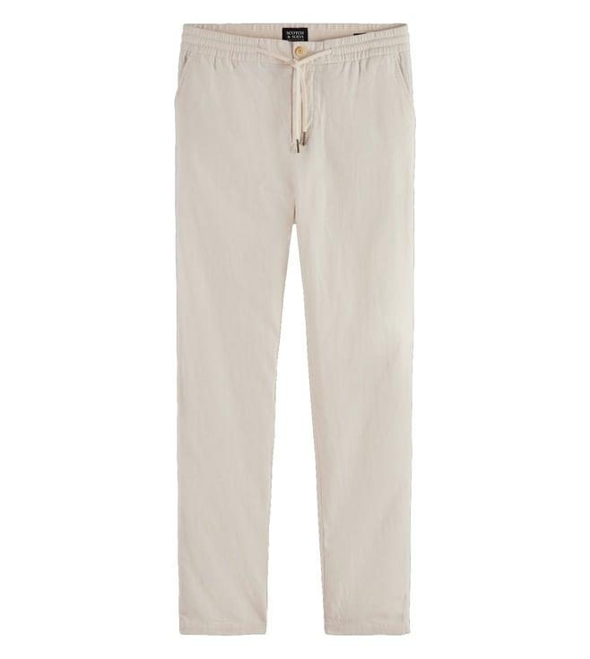 scotch & soda off white core - warren - cotton/ linen twill joggers