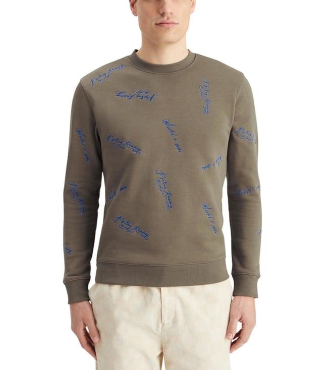 scotch & soda poetry reading aop embroidered sweatshirt