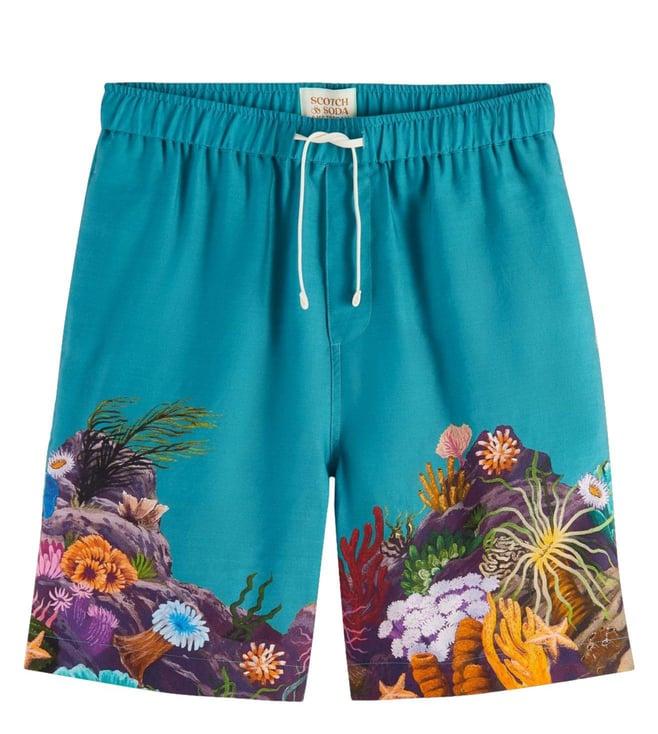 scotch & soda seanery printed regular fit shorts