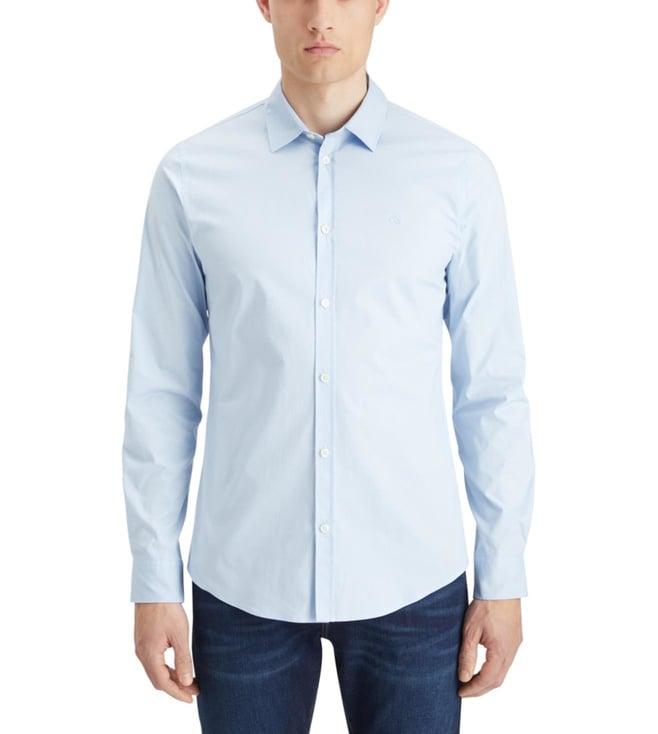 scotch & soda shirt blue core - poplin solid shirt