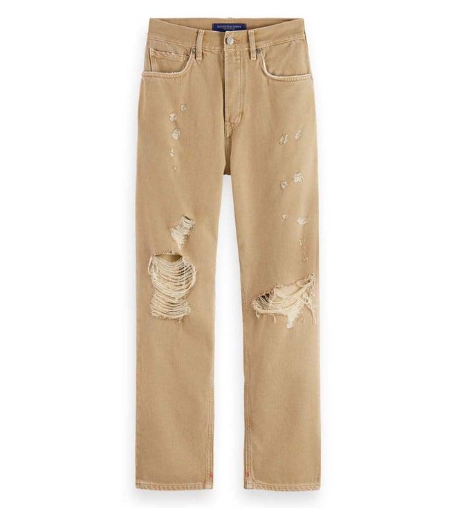 scotch & soda the bay boyfriend beige clean high rise jeans