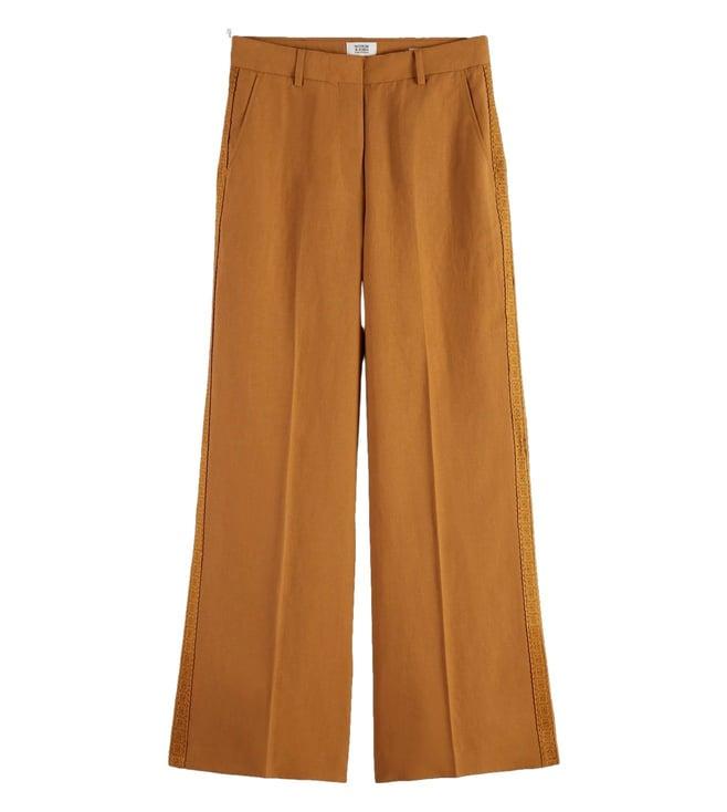 scotch & soda tobacco hana pant with crochet detail