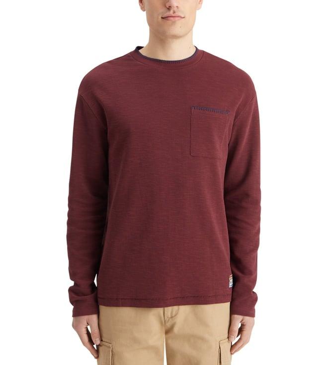 scotch & soda wine blanket stitch slub relaxed fit t-shirt