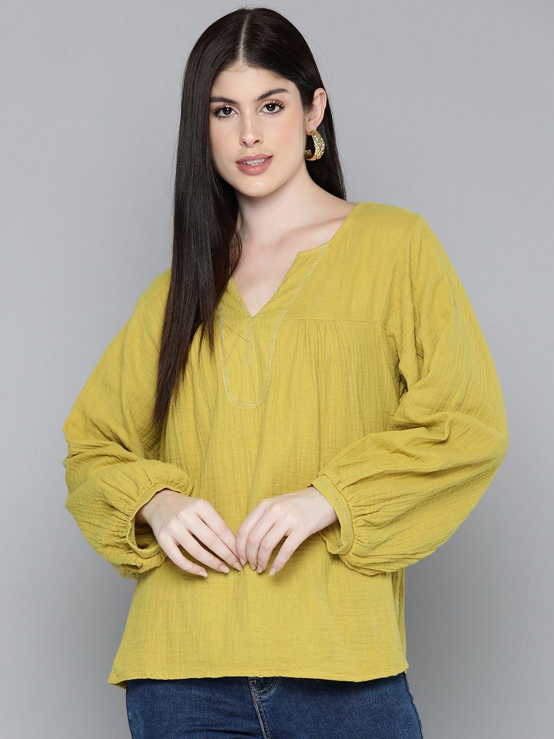 scoup puff sleeve cotton top