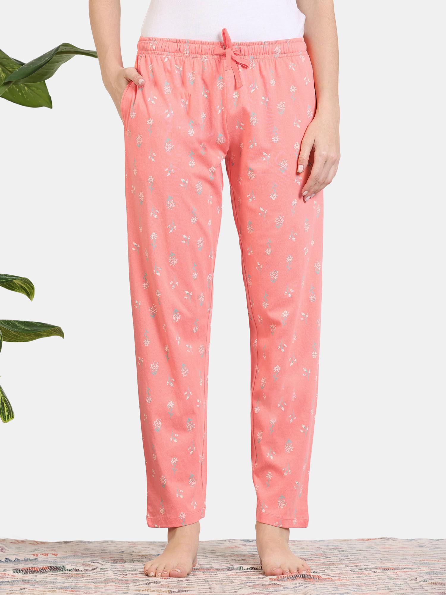 scribbled meadows knit cotton pyjama - desert pink