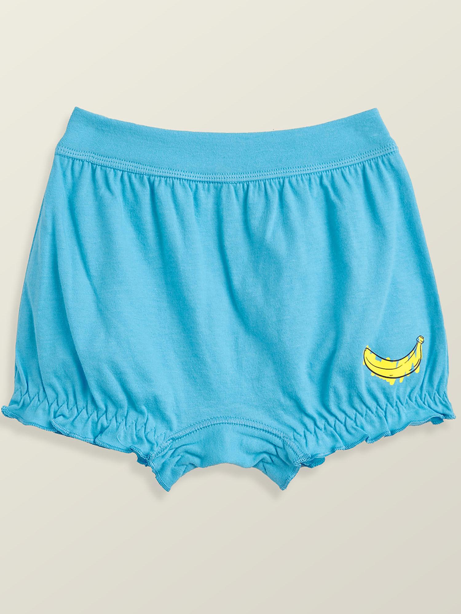 scribbles banana sky blue super combed cotton bloomers