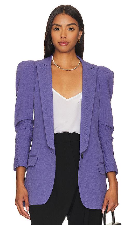 scrunch sleeve longline blazer