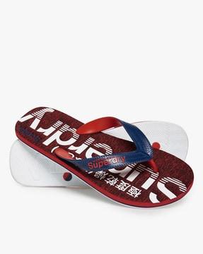scuba grit flip-flops with signature branding
