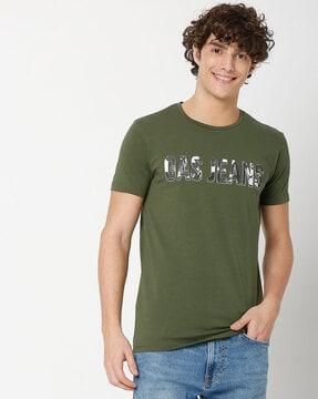 scuba logo camo slim fit crew-neck t-shirt