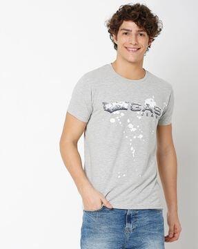 scuba logo splatter slim fit crew-neck t-shirt