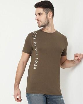 scuba placement brand print slim fit t-shirt