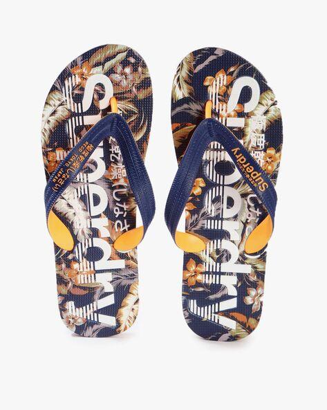 scuba tropical print thong-strap flip-flops