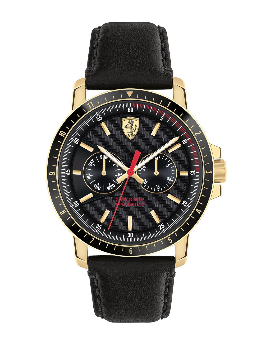 scuderia ferrari men gunmetal-toned analogue watch 0830451