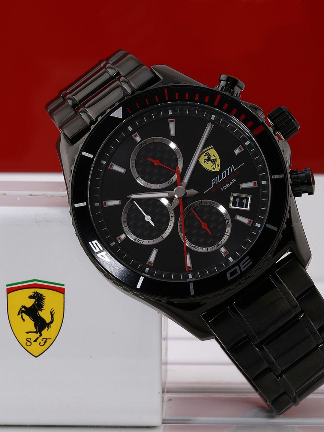 scuderia ferrari men black analogue watch