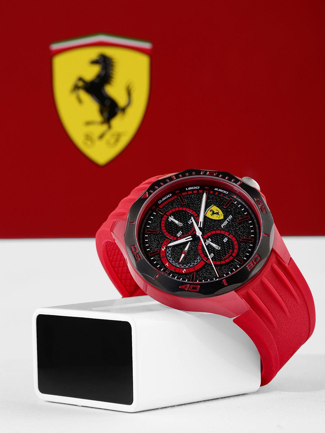 scuderia ferrari men pista charcoal grey analogue watch