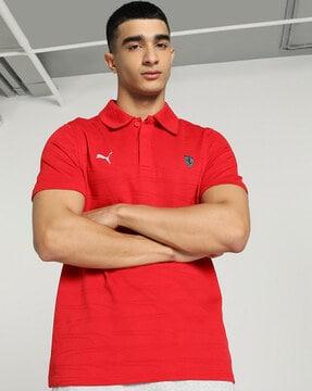 scuderia ferrari motorsport jacquard polo t-shirt