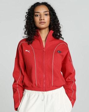 scuderia ferrari zip-front regular fit track jacket