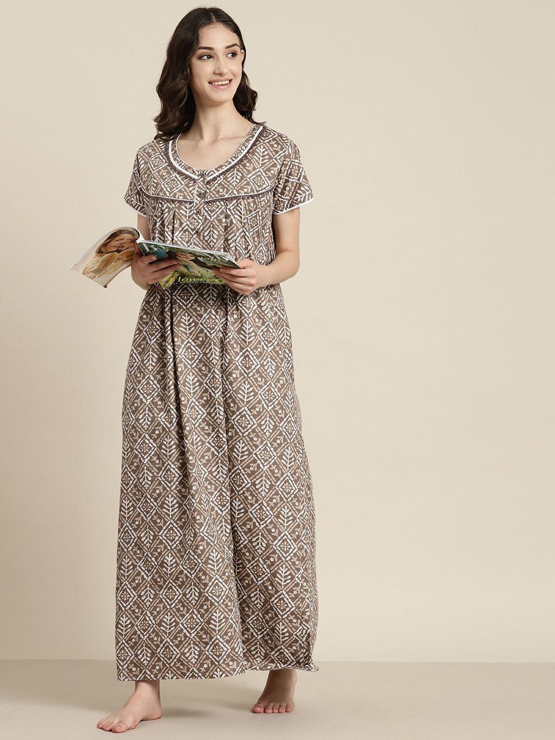 sdl by sweet dreams printed maxi nightdress