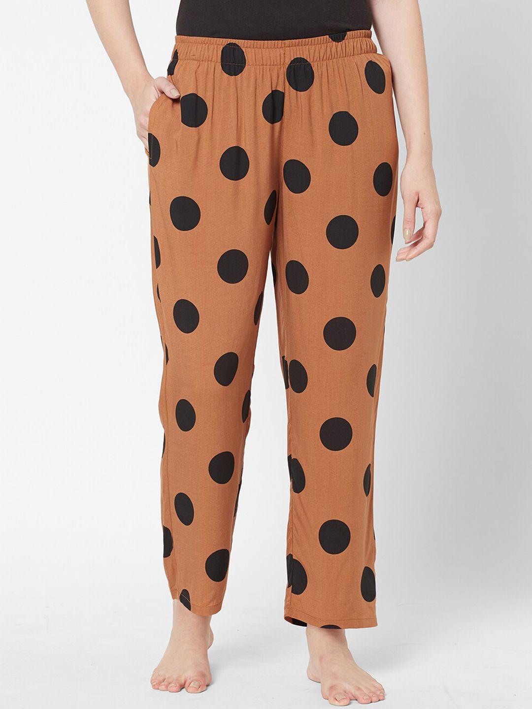 sdl by sweet dreams women brown printed lounge pants