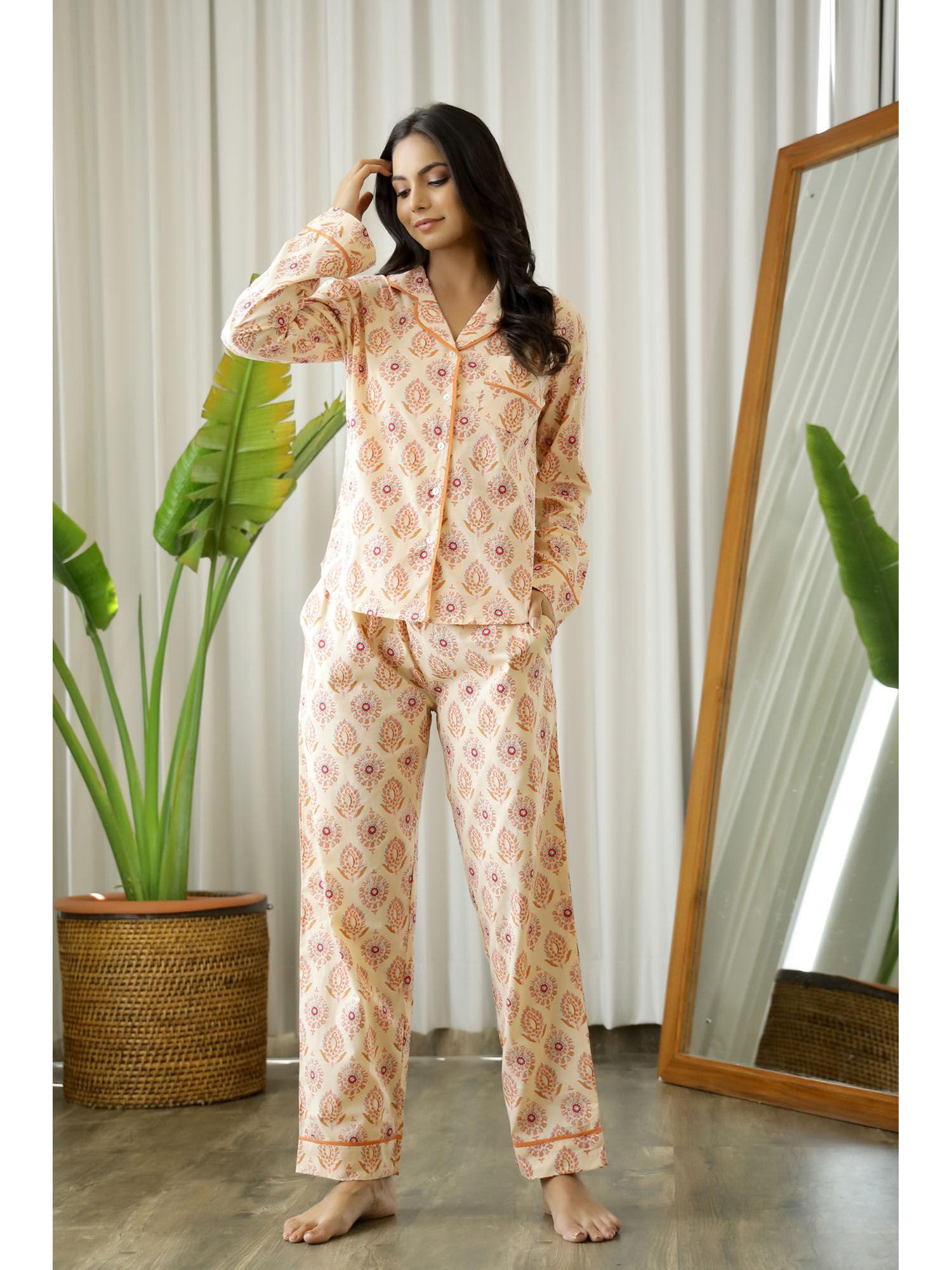 se-osnsp-68b-women cotton night suit (set of 2)