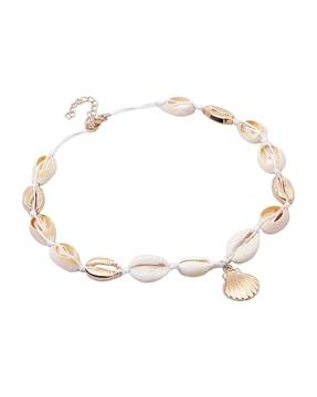 sea shell choker necklace with lobster closure-nyj111_ajr1