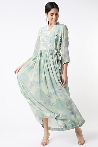 sea green floral dress