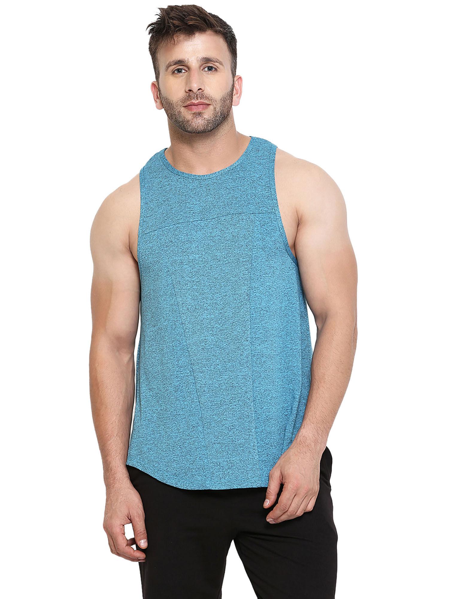 sea green men gym tank tops green