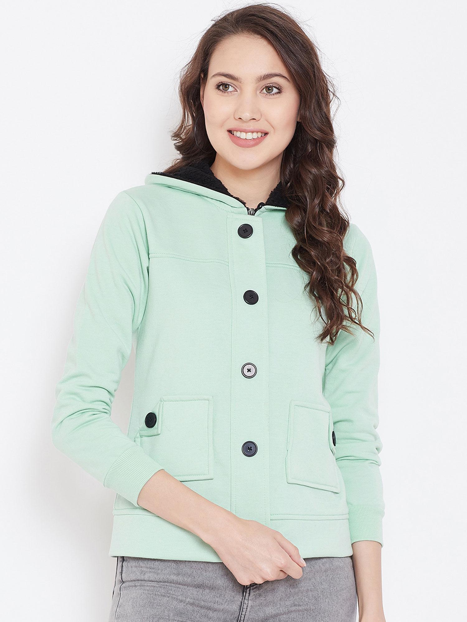 sea green solid jacket