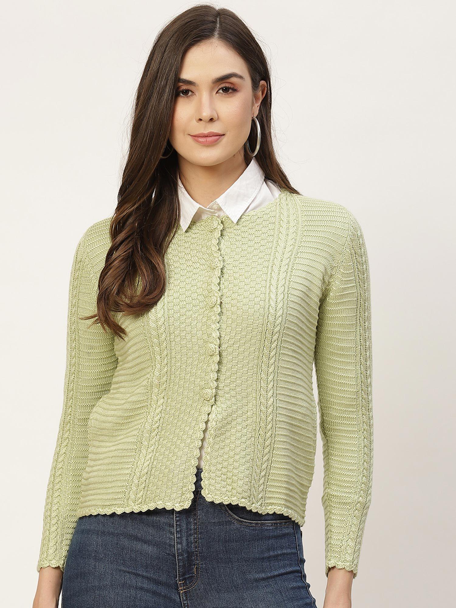 sea green winter cardigan