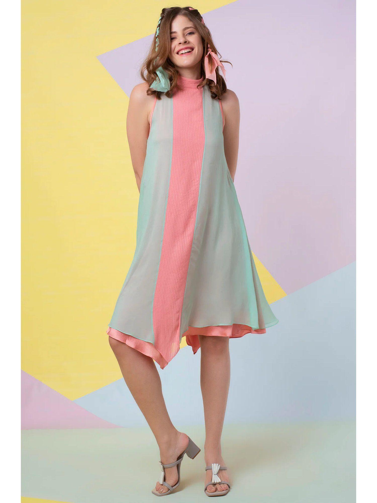 seafoam asymmetrical dress