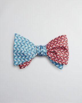 seagull print reversible bow tie