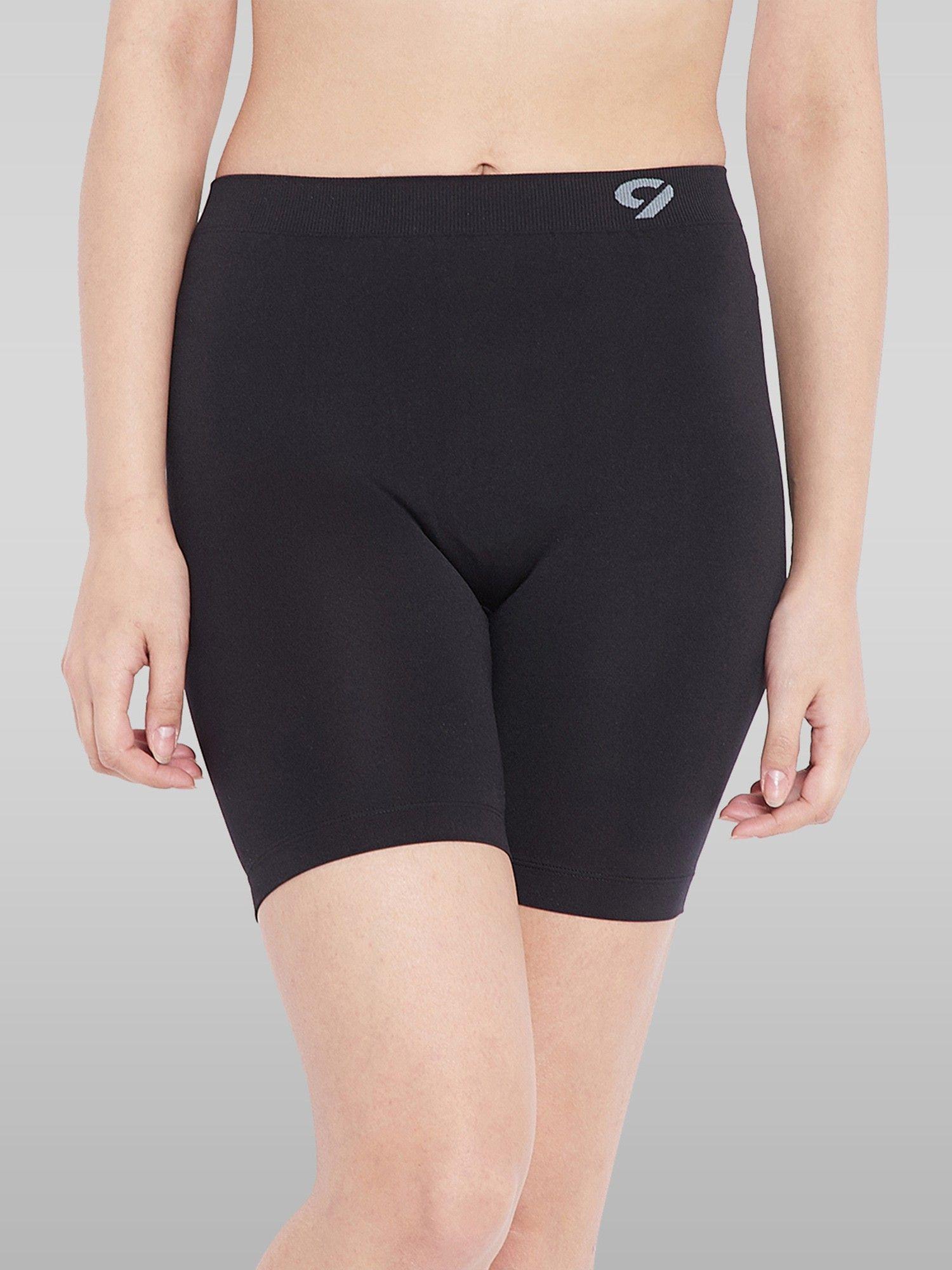 seamless black womens cycling short