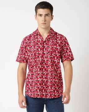 seasonal logo print regular fit shirt