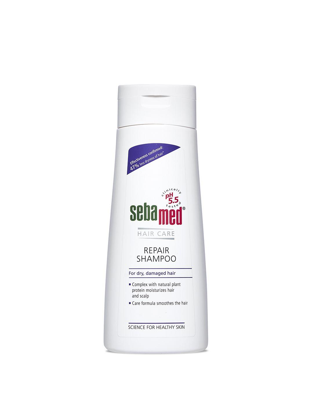 sebamed hair care repair shampoo for dry damaged hair with natural plant protein - 200ml