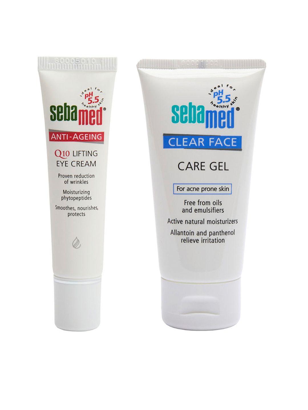 sebamed set of anti-aging q10 lifting eye cream & clear face gel