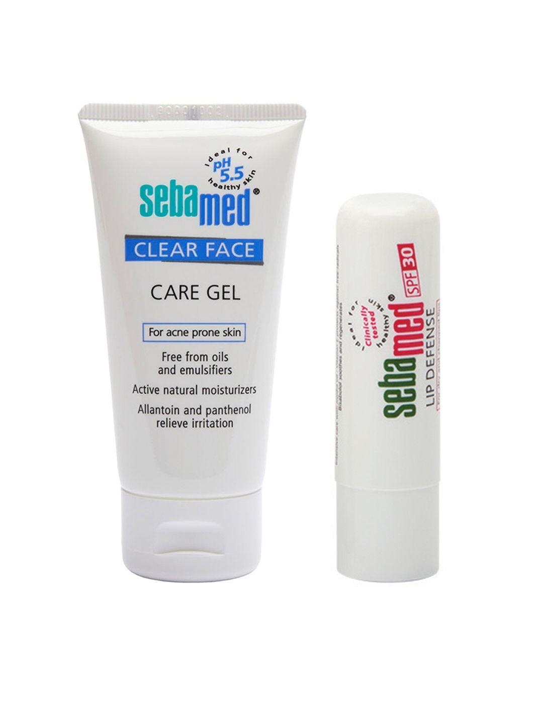 sebamed set of clear face care gel & lip defense