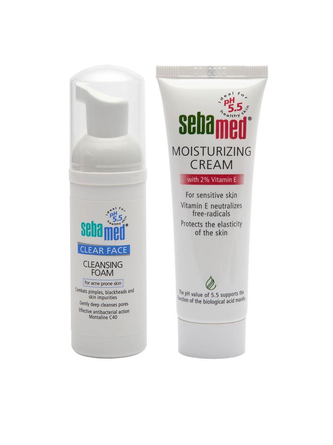 sebamed set of moisturizing cream & clear face cleansing foam