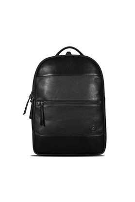 sebastian leather zipper closure casual backpack - black