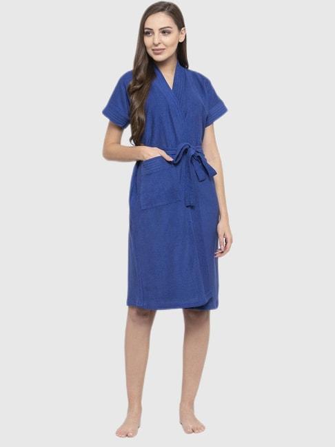 secret wish blue solid sleepwear robes