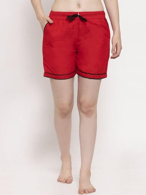 secret wish red cotton shorts