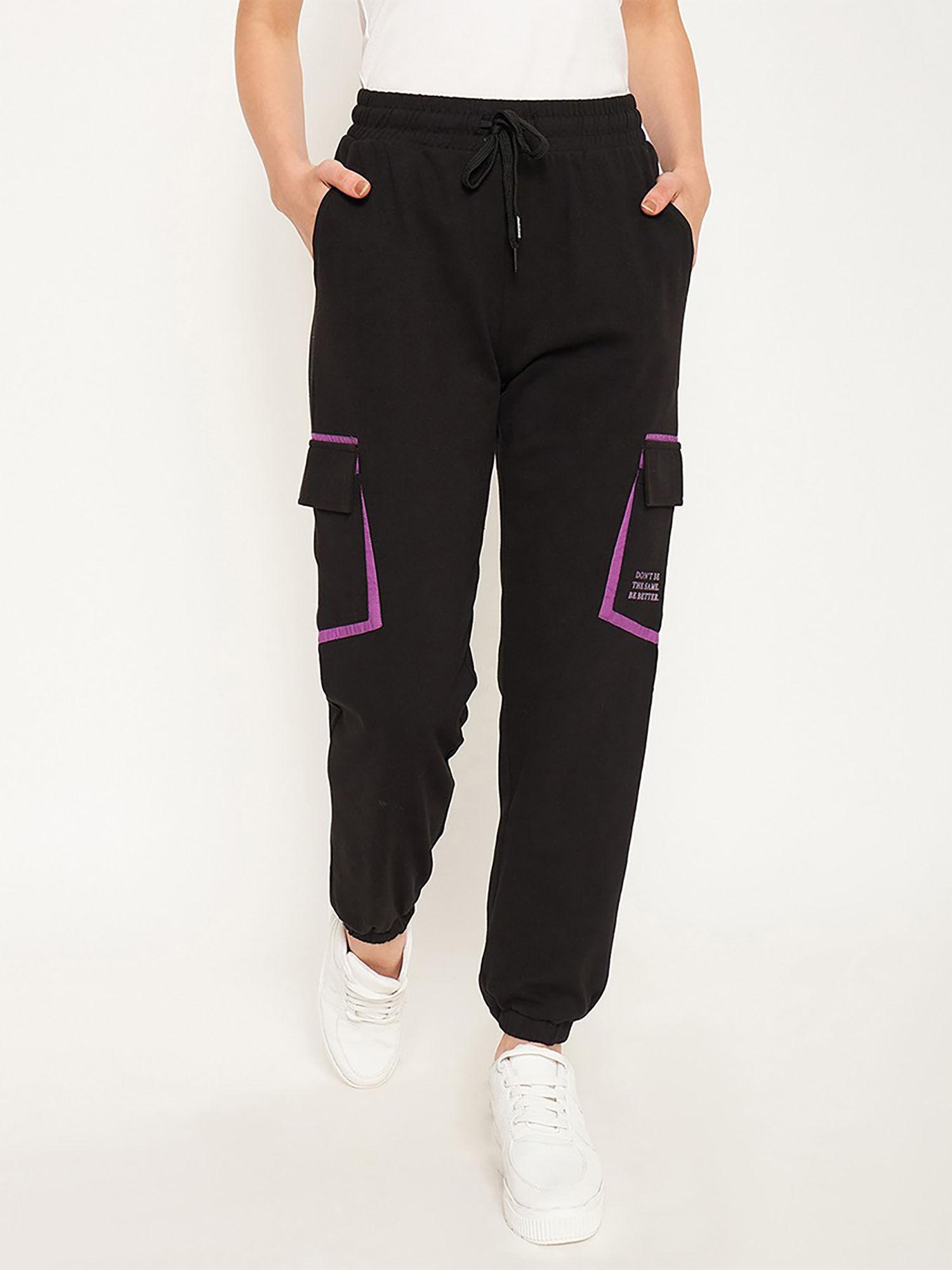 secret black cargo jogger trousers