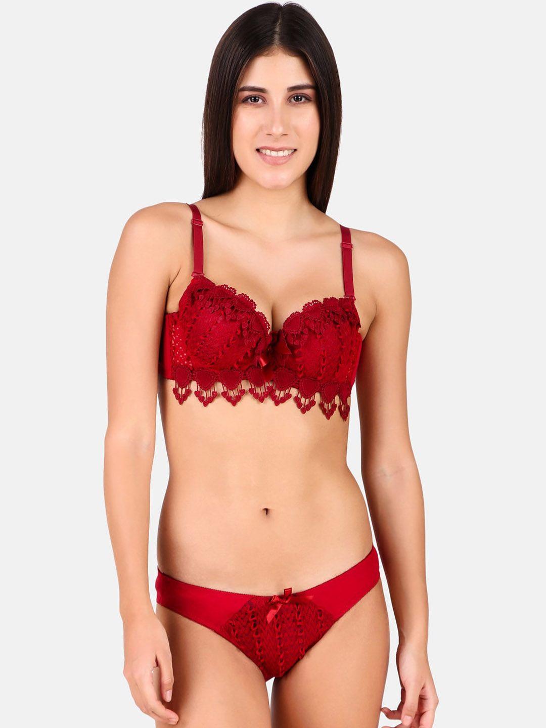 secret lives self-design lingerie set 8916maroon30b