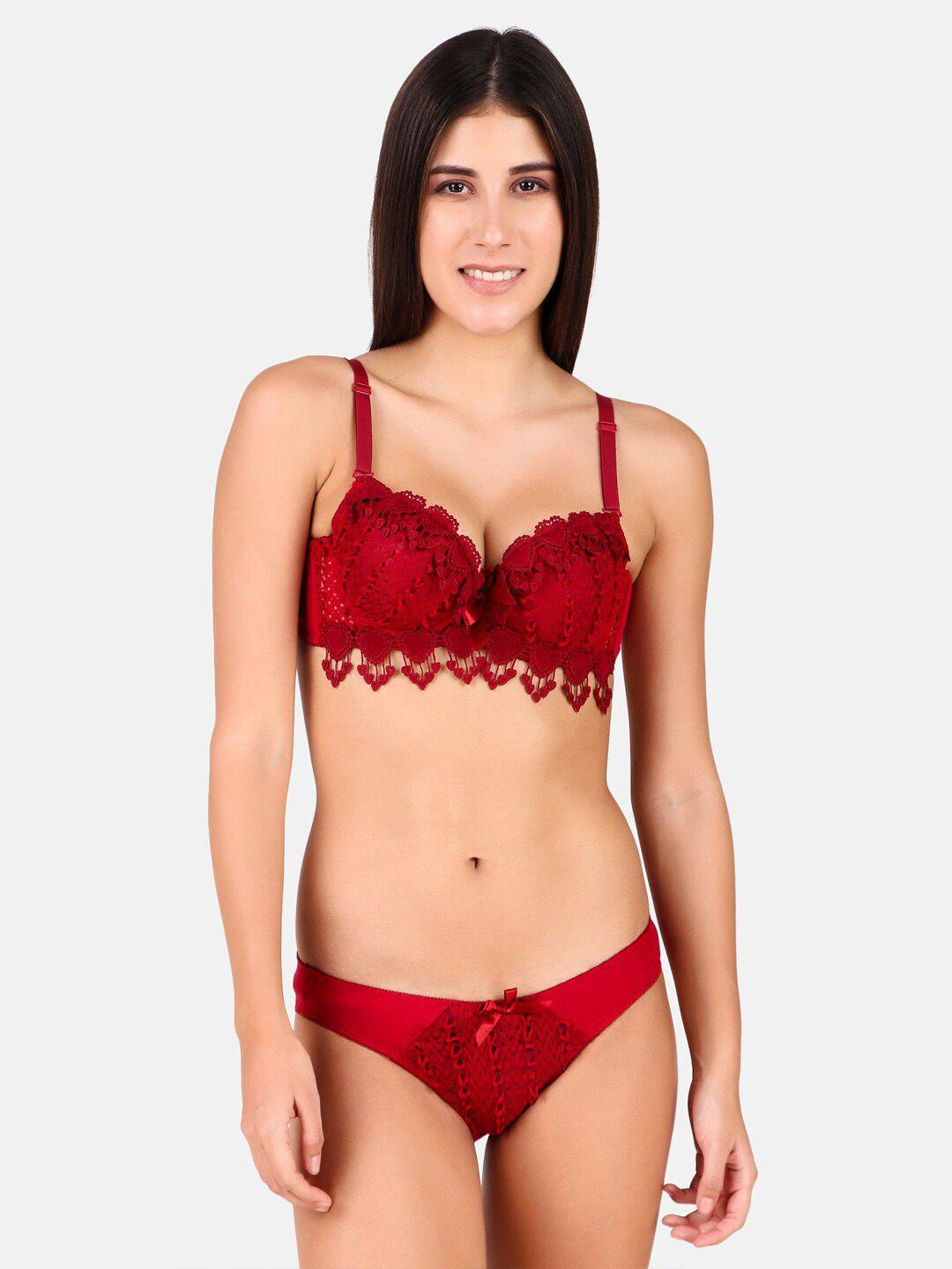 secret lives self-design lingerie set 8916maroon32b