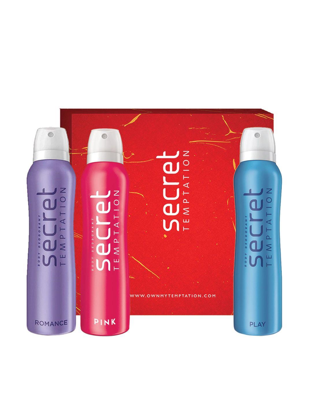 secret temptation pack of 3 deodorant gift box-150ml each