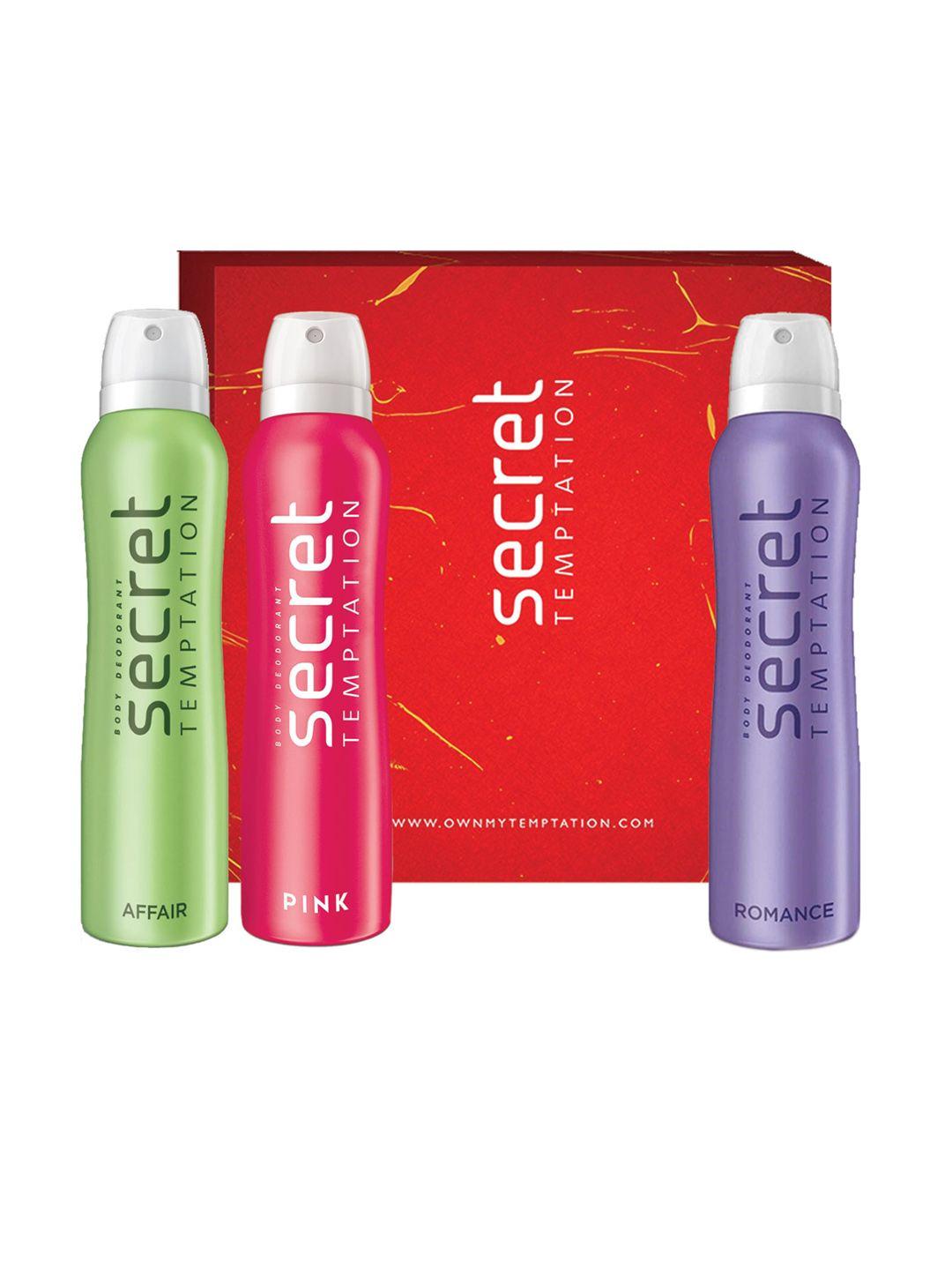 secret temptation pack of 3 deodorant gift box-150ml each