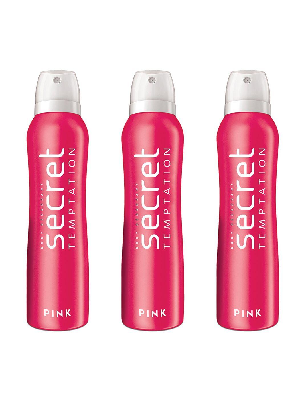 secret temptation women pink deodorant set of 3-150ml each