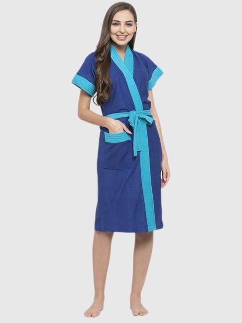 secret wish blue solid sleepwear robes