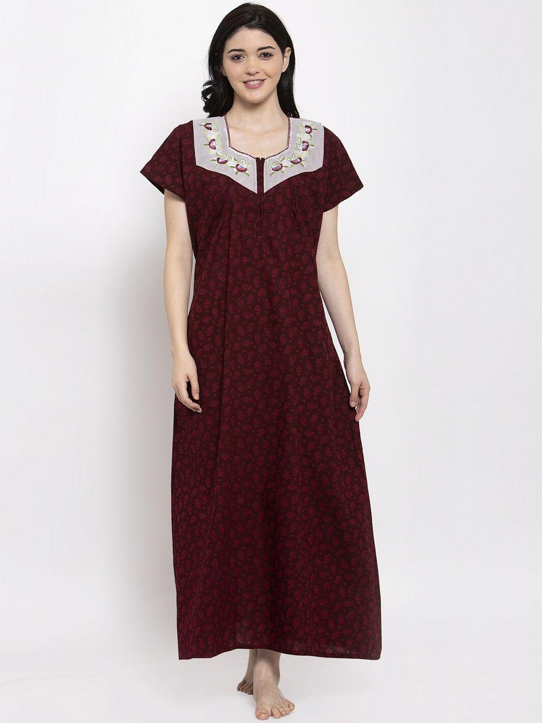 secret wish brown printed nightdress