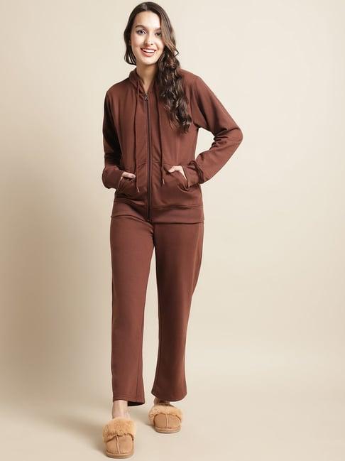 secret wish brown winter hoodie with pyjamas